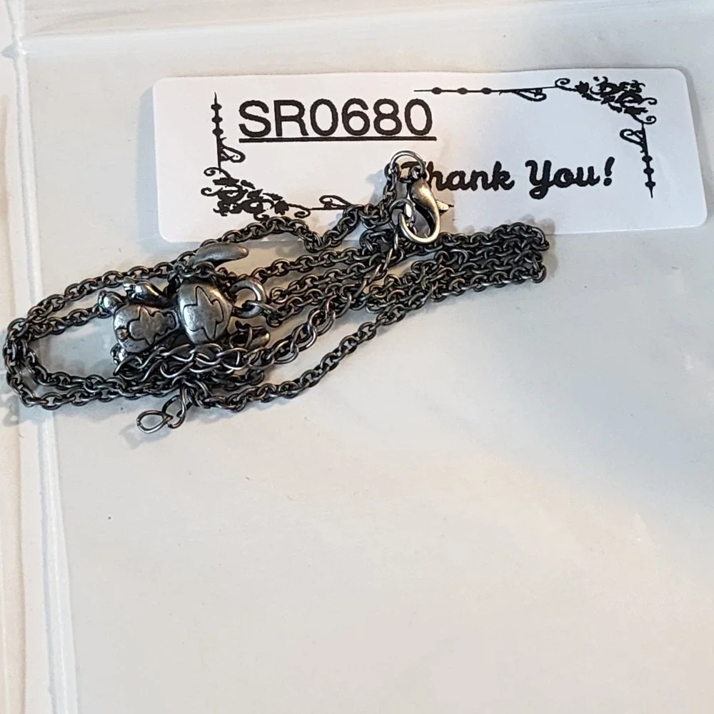 Disney Stitch Silver Tone Character Charm Pendant Necklace Lilo & Stitch Gift
